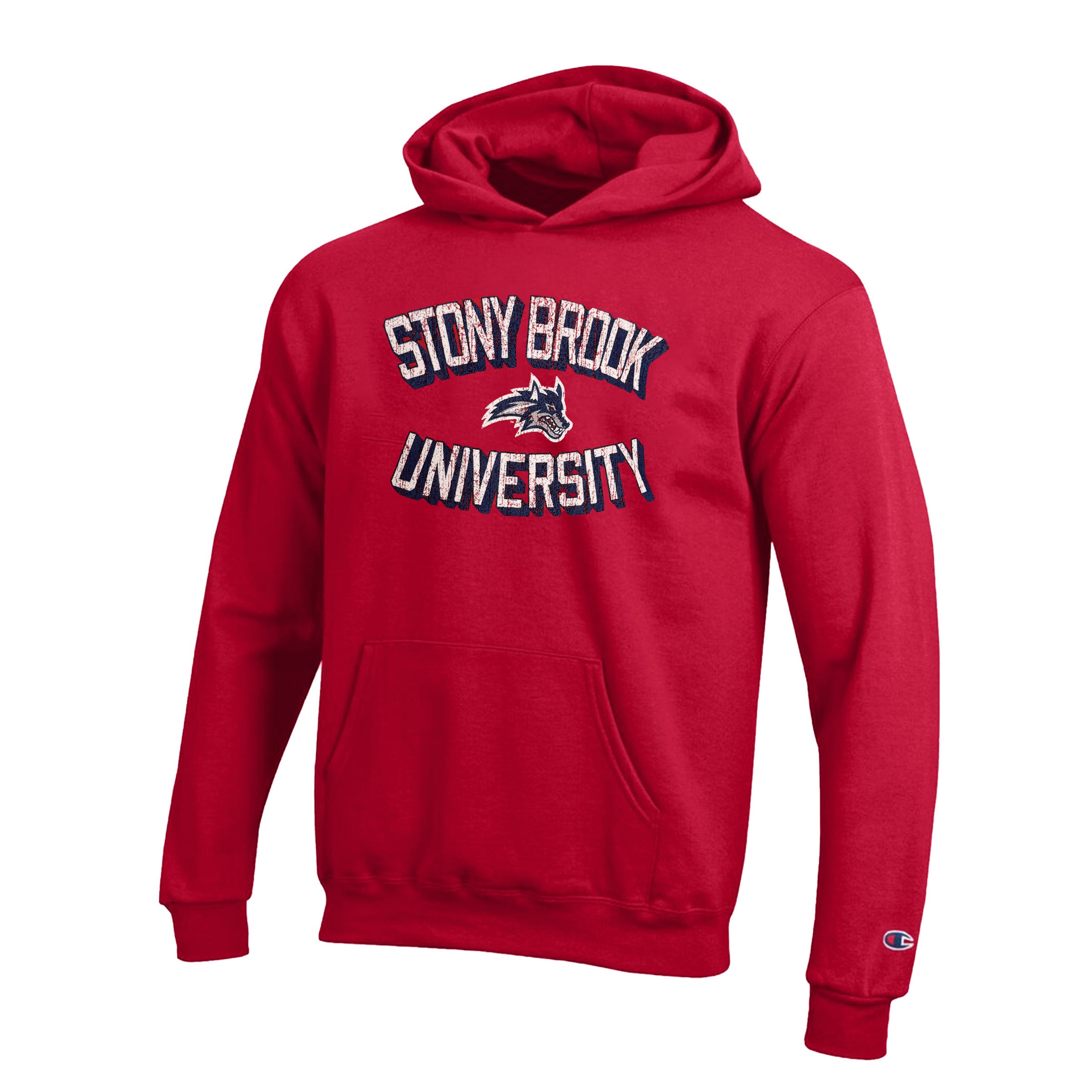Red champion hoodie youth hotsell