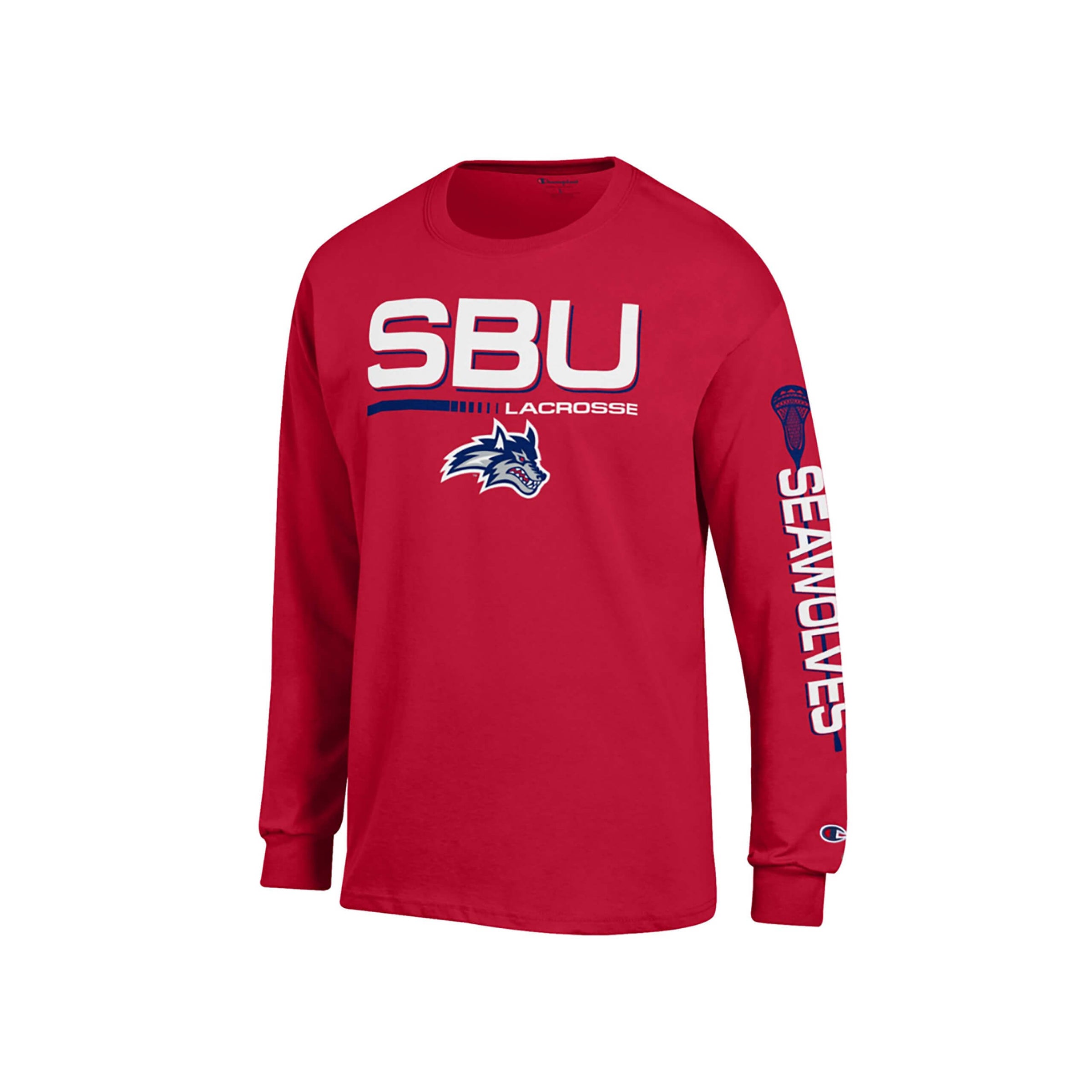 Champion SBU Long Sleeve T Shirt Lacrosse Red SBU Shop Red