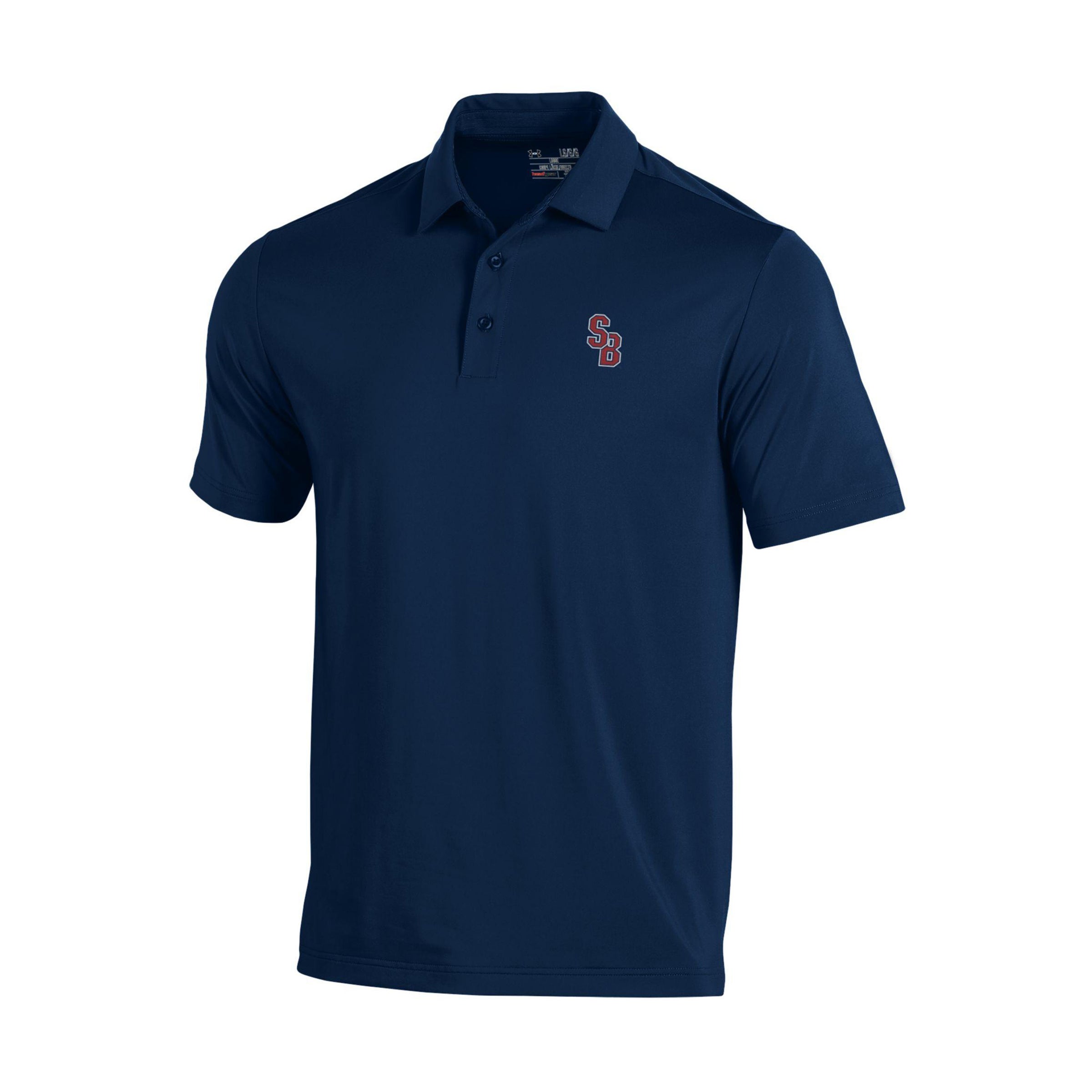 Navy blue under armour polo shirt store