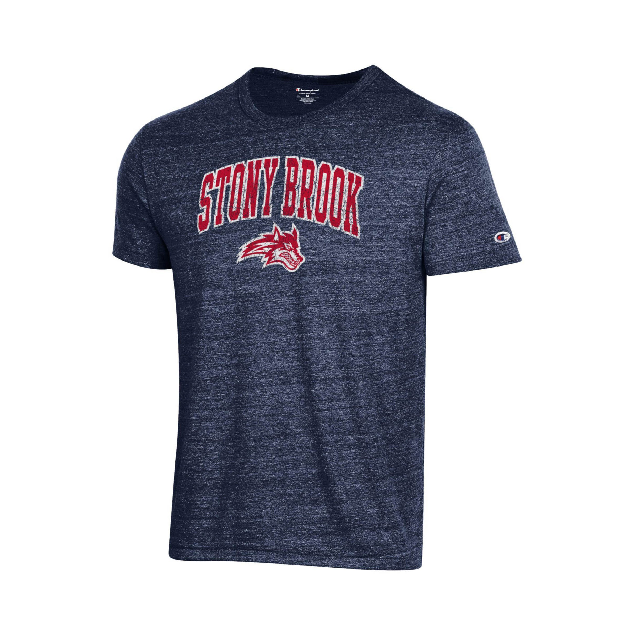 Stony Brook Champion Marine Navy T Shirt SBU Shop Red